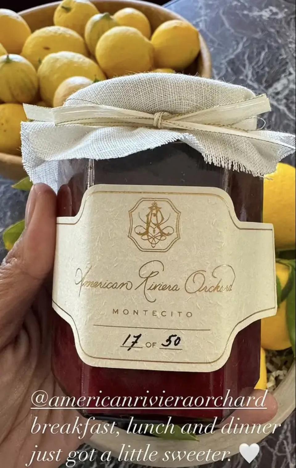 Meghan Markle’s new luxury jam has been promoted on social media this week (Tracy Robbins/Instagram)