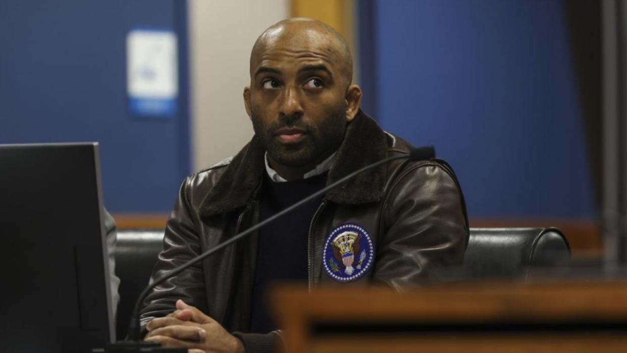 <div>Harrison Floyd, former director of Black Voices for Trump, at the Fulton County Courthouse in Atlanta, Georgia, US, on Tuesday, Feb. 13, 2024. (Alyssa Pointer/Reuters/Bloomberg via Getty Images)</div>