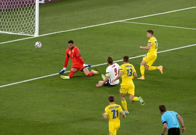 Harry Kane scores England's opener 