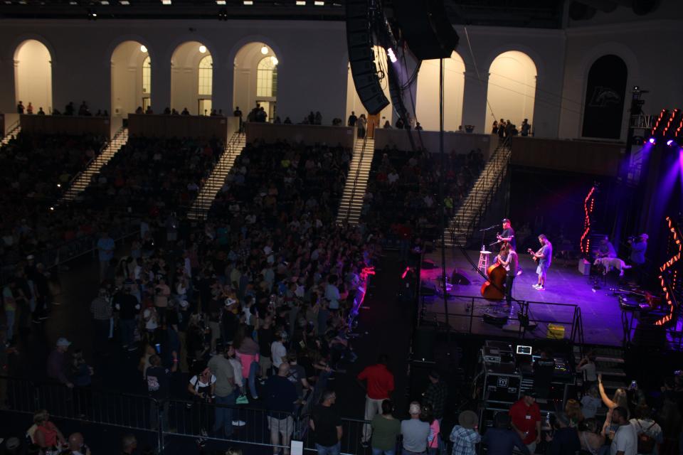 Oliver Anthony, Joey Davis and Caleb Dillard perform at Joan Perry Brock Center at Longwood University in Farmville on October 28.