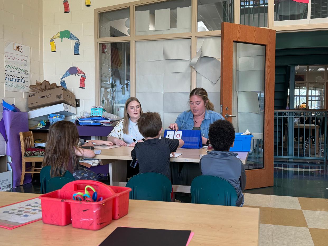 Ohio University Lancaster students are tutoring some Amanda Primary School students in reading and math. This is the second year of the arrangement.