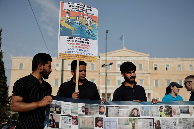 Protest ahead of the trial over deadly migrant shipwreck calling for justice and in support to the nine accused Egyptian survivors