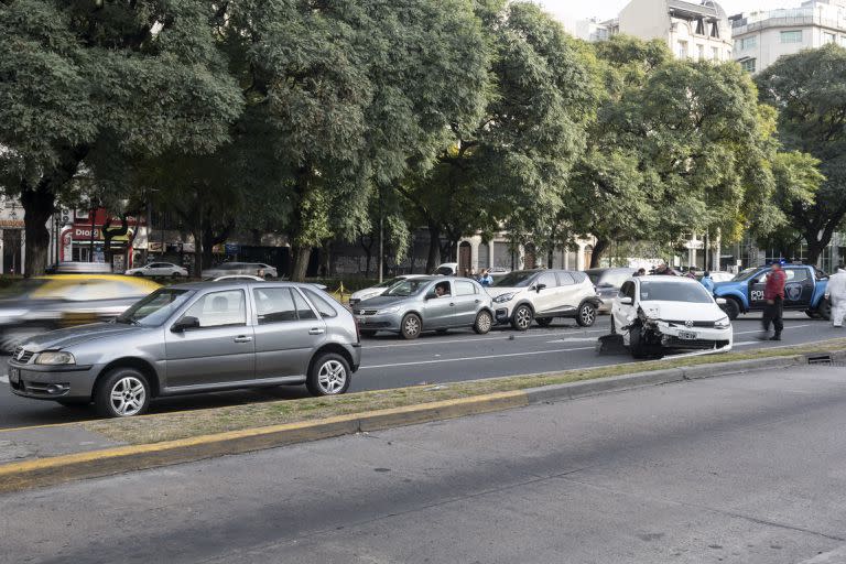 Choque en cadena en la 9 de Julio