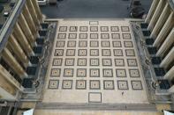 Aerial view of empty streets around monuments in Paris during coronavirus disease outbreak