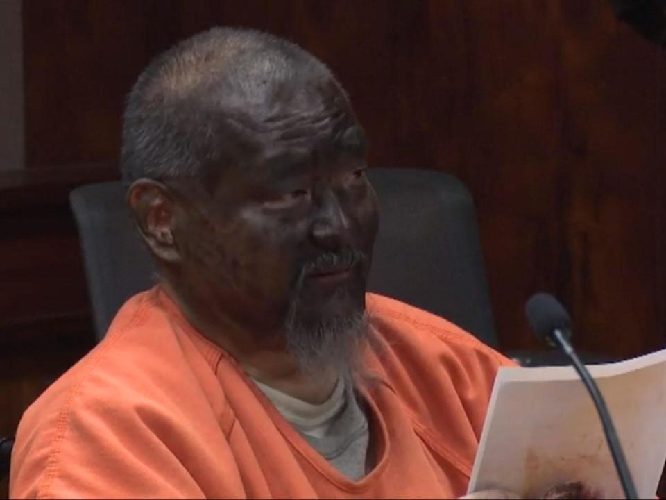 A man who was recently convicted in a violent road rage incident turned up to court with a blacked up face for his sentencing hearing before delivering a bizarre racially-charged rant.Mark Char, who is not black, claimed he was wearing blackface because he was being “treated like a black man” by the court in Honolulu, Hawaii. He was found guilty of attempted murder and assault in March over a triple stabbing in a road rage confrontation.One victim was knifed five times and taken to hospital in a critical condition after the attack, which Char claimed was in self-defence.At his sentencing hearing, Char hit out at his lawyer, who he said was “incompetent”. He said: “Now this kangaroo court is trying to give me a life sentence for me trying to protect and defend myself against the attack from three guys ― in essence, treating me like a black man.“And today, the reason why I’m like this is because I prepared myself to play my part in your kangaroo court, treating me like a black man, so today I’m going to be a black man.”Char is thought to have used a black-coloured permanent marker to darken his face, according to local media.Despite his unusual behaviour, state documents showed the court was satisfied that he had understood the proceedings of the trial and was fit to be sentenced.His appearance drew strong criticism from Judge Todd Eddins, who later sentenced him to life in prison with the possibility of parole.“This continues a pattern of disruptive behaviour designed to undermine the administration of justice,” he said.He added: “What you need to do is look in the mirror. And if you look in the mirror, Mr Char, you’re not going to see a black person, you’re going to see a menace to society.”