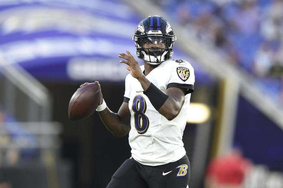 Baltimore Ravens quarterback Lamar Jackson had a highlight run against the Packers. (AP)