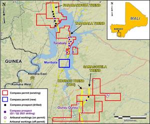 Property map showing the location of Tarabala and Samagouela.