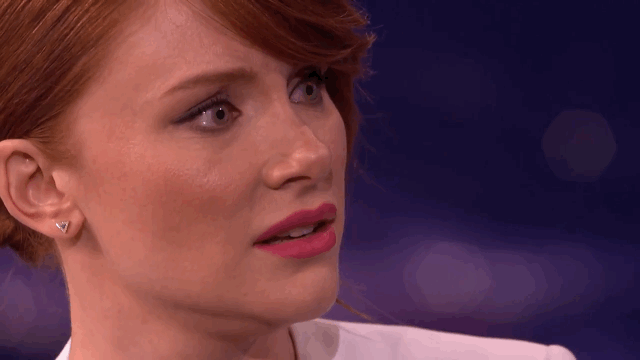 When Bryce Dallas Howard has to cry onscreen, she apparently needs barely any impetus at all! The <em>Jurassic World </em>star appeared on Wednesday's <em>Conan</em>, where she showed off her waterworks skills. <strong>NEWS: Jessica Chastain Is Not in 'Jurassic World' (But Lots of People Think She Is) </strong> "Do we have to be talking about things that are related to <em> Jurassic World</em>," the TBS late-night host asked. "It could just be small talk it doesn't matter," Bryce replied. So naturally, Conan just starts talking about Home Depot. As you would expect, the discussion was pretty dry. <strong>WATCH: This Dog's Reaction To Her Owner Returning Home After A 2-Year Mission Trip Will Make You Cry Forever</strong> TBS But even as Conan went on and on about "styrofoam" and things to "tape other things together to other things," a twinkle started to form in Bryce's eye. TBS And then came the tears. TBS Watch the impressive feat below. <strong>NEWS: How 'Jurassic World' Stacks Up to the Original 'Jurassic Park' Trilogy </strong> Home Depot is emotional, y'all. <strong>WATCH: Chris Pratt Sings 'Margaritaville,' Bryce Dallas Howard Plays 'Jessica or Bryce?' at 'Jurassic World' Premiere </strong>