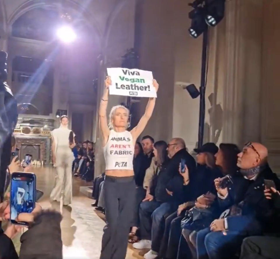 Peta activists have protested at several fashion shows this season (Peta/PA)