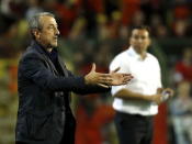 Bosnia's soccer team coach Mehmed Bazdarevic reacts during their Euro 2016 qualification match against Belgium at the King Baudouin stadium in Brussels, Belgium September 3, 2015. REUTERS/Yves Herman