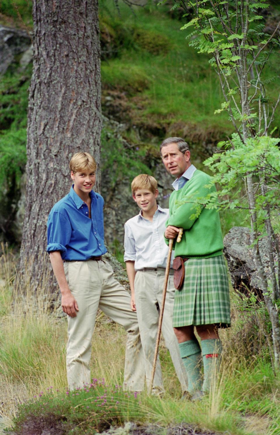 Prince Charles, Prince William, and Prince Harry at Balmoral