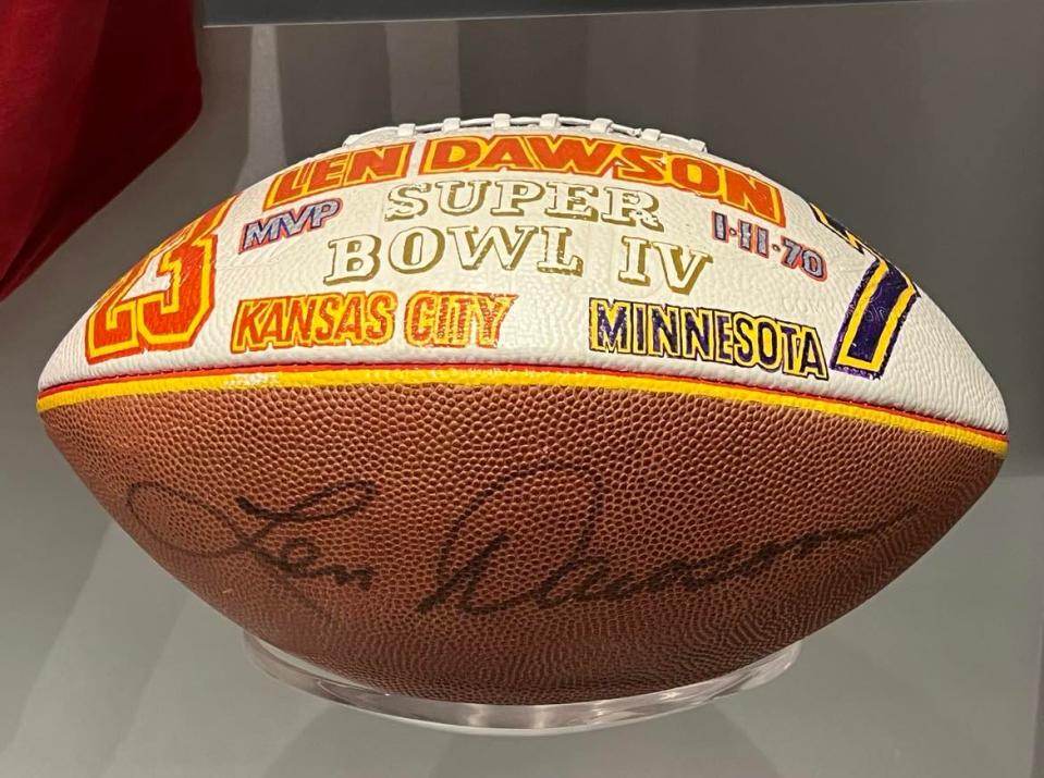Unique artifacts fill the Pro Football Hall of Fame in Canton, including a football autographed by NFL legend Len Lawson.