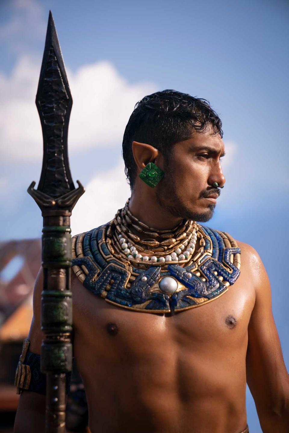 Tenoch Huerta Mejía as Namor in Marvel Studios' BLACK PANTHER: WAKANDA FOREVER. 