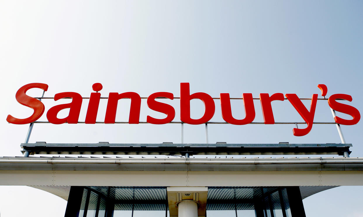 A Sainsbury's store sign 
