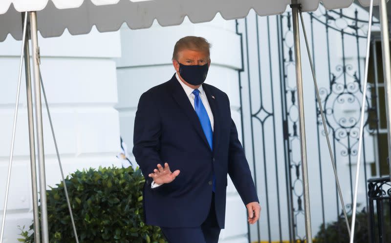 U.S. President Trump departs for Walter Reed Medical Center at the White House in Washington