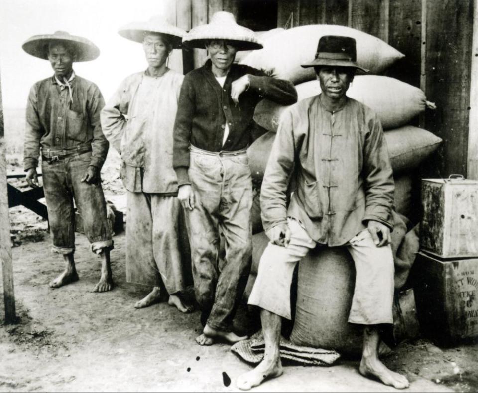 Chinese railroad workers in 19th-century America.THE AMERICAN EXPERIENCE, East finally met West when the Union Pacific Railroad and the Central Pacific Railroad completedHD92PT THE AMERICAN EXPERIENCE, East finally met West when the Union Pacific Railroad and the Central Pacific Railroad completed