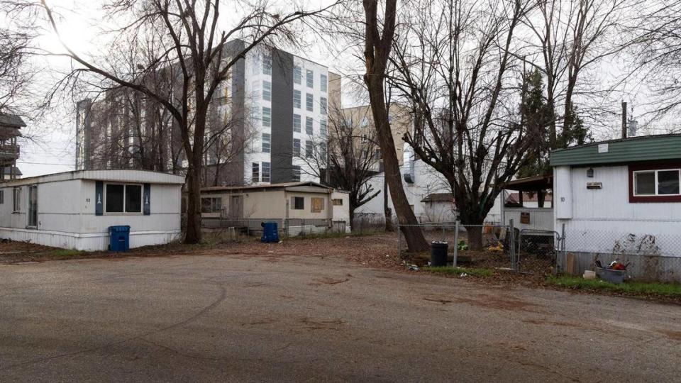 Residents at Dee Mar Mobile Home Park have watched as bigger apartment buildings have surrounded the Garden City mobile home park. A developer that bought the park gave notice residents would need to leave to make way for more apartment buildings.