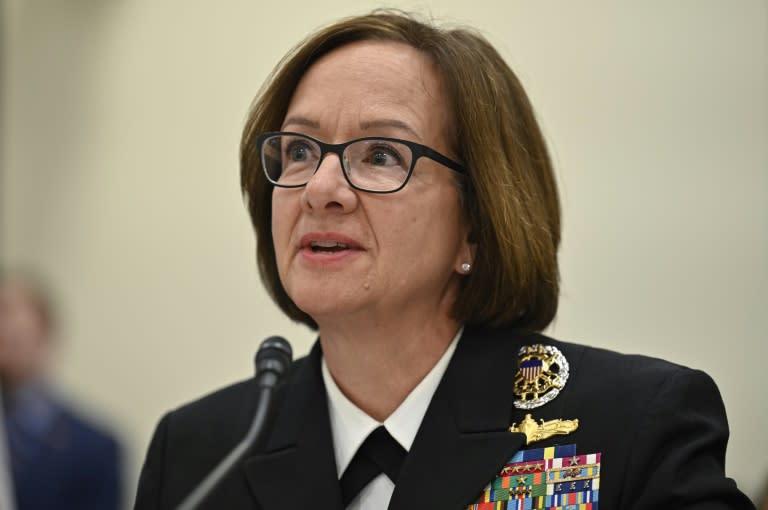 Admiral Lisa Franchetti, pictured testifying before Congress in 2023, has been successfully treated for breast cancer (Eric R. Dietrich)