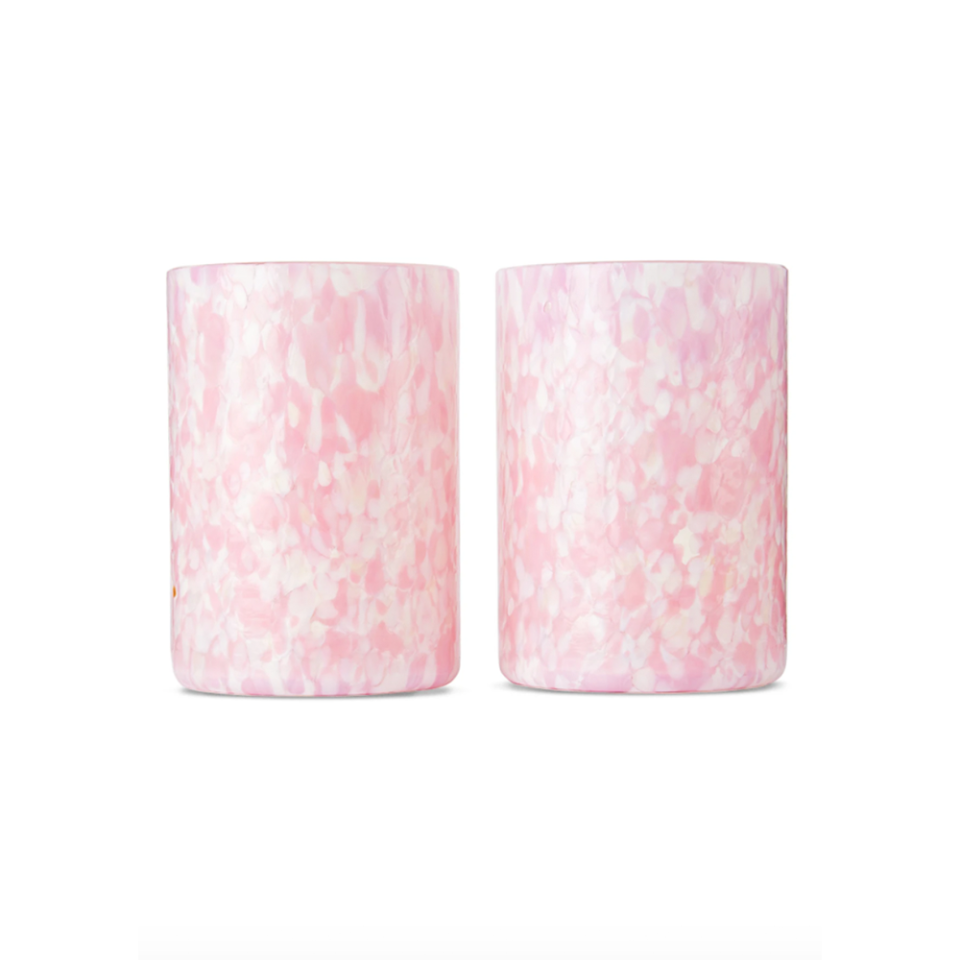 Pink & White Macchia Su Macchia Tumbler Set