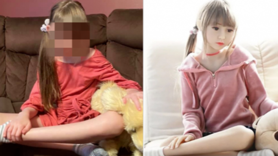 美國一名女童的照片遭惡劣商人盜用製成商品。（圖／翻攝自兒童救援聯盟官方網站）