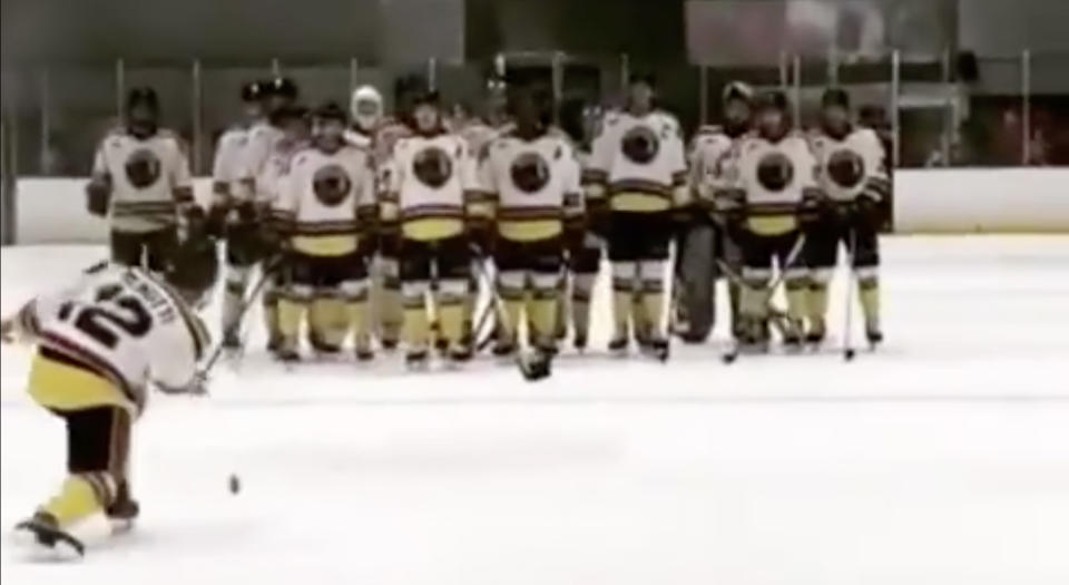 This celebration by the Maryland Black Bears after an overtime win was freakin’ ‘pin’, bud. (@BlackBearsNAHL)