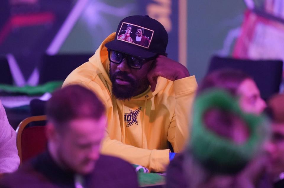 Derek Chisora watches the action during the final (Zac Goodwin/PA) (PA)