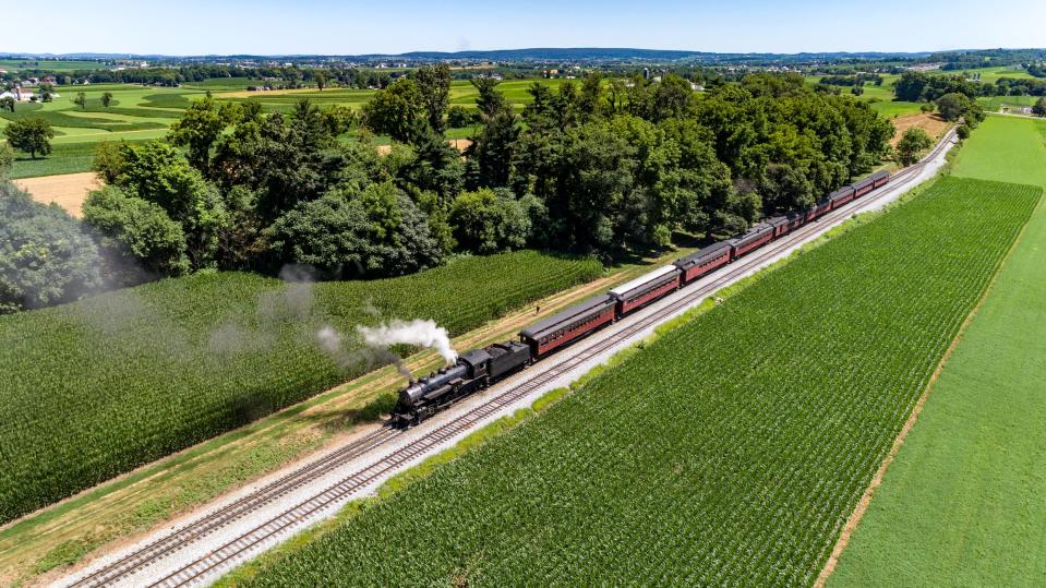 See Pennsylvania's Amish country with a ride on the Strasburg Railroad.