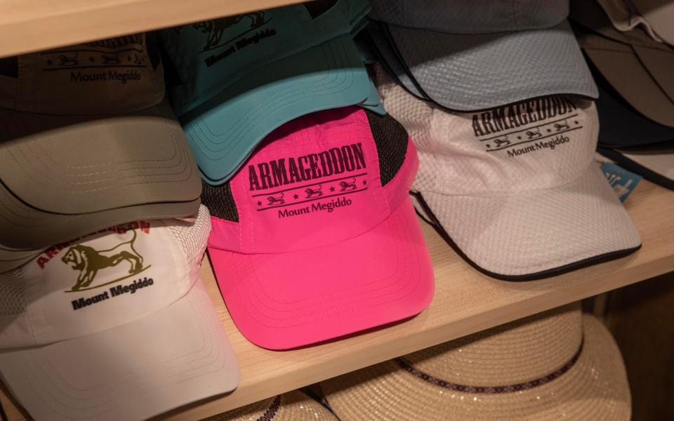 Caps and t-shirts in the archaeological site's shop go virtually unsold as tourist numbers fall as a result of the conflict
