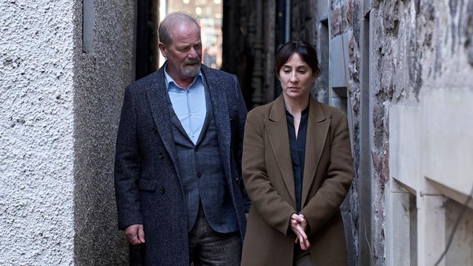 Morven Christie and Peter Mullan in Payback