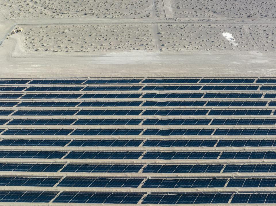 A solar farm in Nevada's Nye County, about 10 miles from Big Dune.