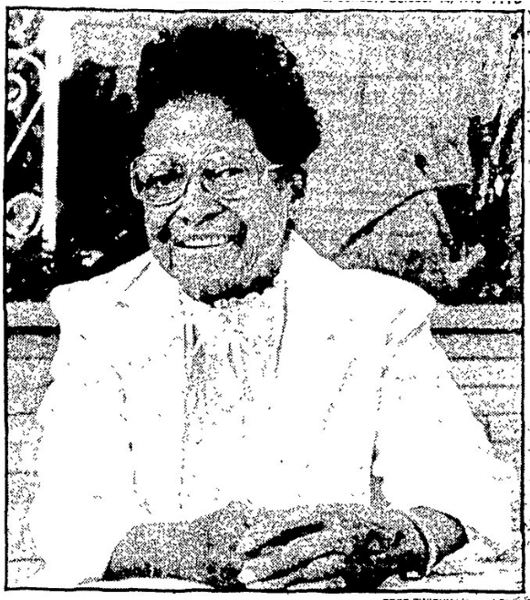 This photograph of Dr. Maude A. Sanders ran in the Peoria Journal Star shortly after her retirement in 1990.