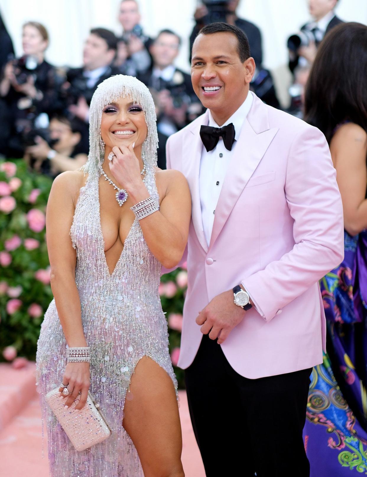 Jennifer Lopez and Alex Rodriguez attend The 2019 Met Gala Celebrating Camp: Notes on Fashion at Metropolitan Museum of Art on May 06, 2019 in New York City.