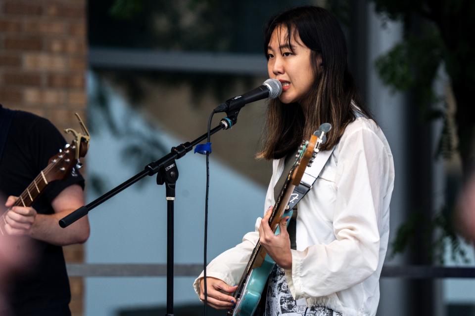 Pictoria Vark performs during day one of 80/35 in Western Gateway Park in Des Moines on Friday.