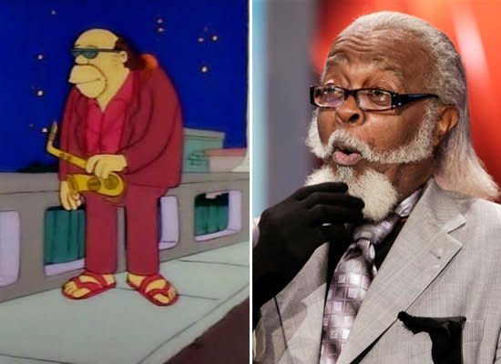 Jimmy "The Rent is Too Damn High" McMillan parlayed his New York gubernatorial bid into a musical career. If he releases an album with a title half as inspired as "Sax on the Beach" like Lisa Simpson's jazz hero Bleeding Gums Murphy, the likeness is impeccable.