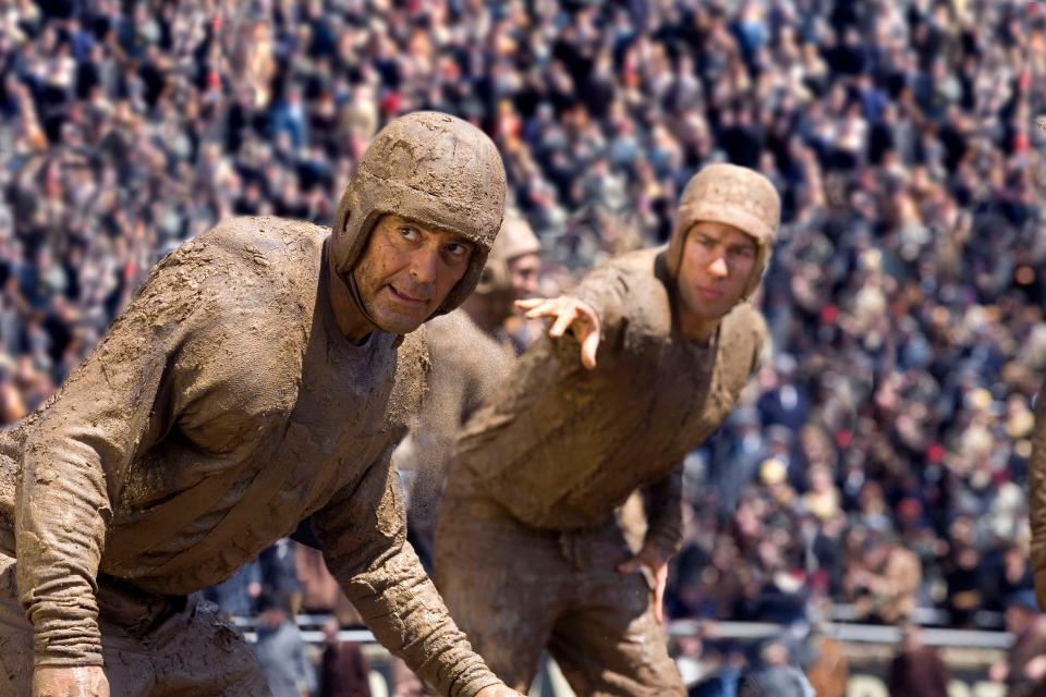 George Clooney (left) and John Krasinski are 1920s footballers vying for the same woman's affections in "Leatherheads."