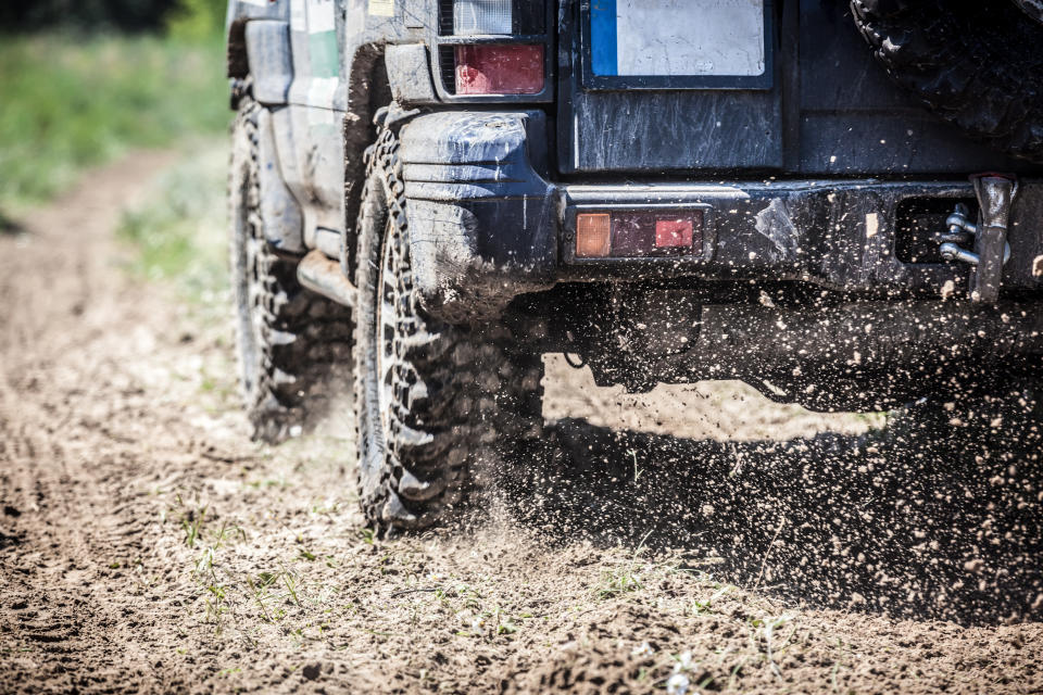 If you’ve just taken your car four-wheel-driving, you’d be wise to wash off the number plate when you get back on the road. Image: Getty