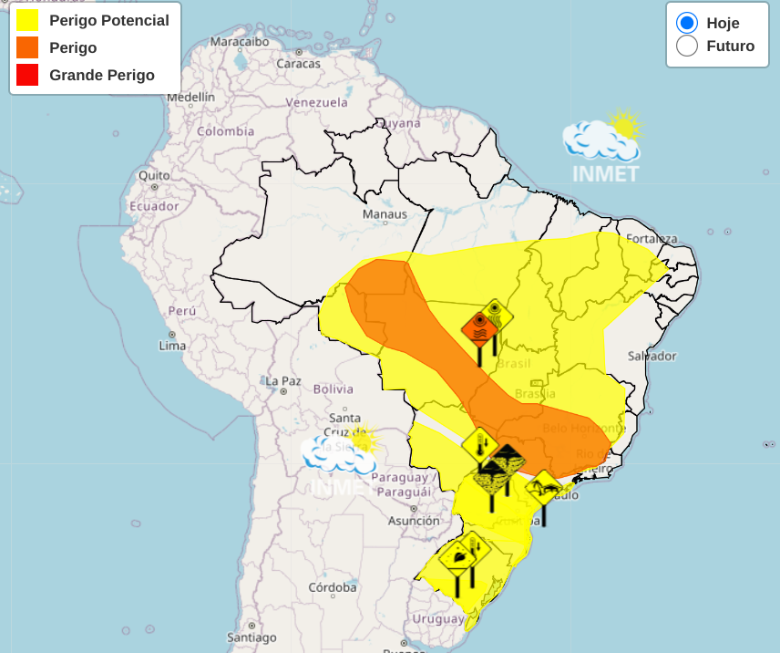 Situation de l'humidité au Brésil, 5 septembre 2024 : 16 États placés en alerte orange.