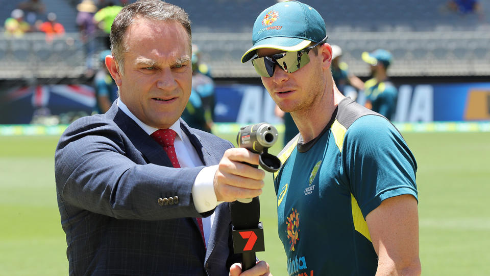 Michael Slater will not commentate cricket on free-to-ai television this summer after Channel 7 opted against renewing his contract. (Photo by Paul Kane - CA/Cricket Australia via Getty Images)