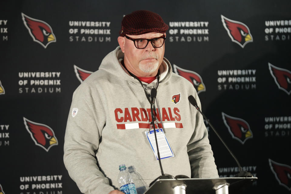 Former Arizona Cardinals head coach Bruce Arians could get an interview for the Buccaneers' head-coaching vacancy. (AP)