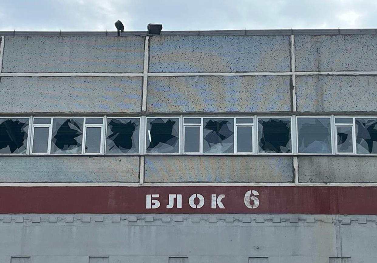 Damage at the Zaporizhzhya facility. <a href="https://www.flickr.com/photos/iaea_imagebank/52328919198/" rel="nofollow noopener" target="_blank" data-ylk="slk:International Atomic Energy Agency;elm:context_link;itc:0;sec:content-canvas" class="link ">International Atomic Energy Agency</a>, <a href="http://creativecommons.org/licenses/by-sa/4.0/" rel="nofollow noopener" target="_blank" data-ylk="slk:CC BY-SA;elm:context_link;itc:0;sec:content-canvas" class="link ">CC BY-SA</a>