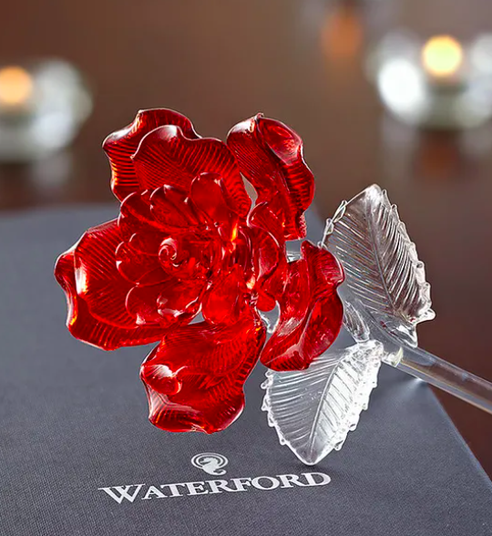 Waterford Red Glass Rose