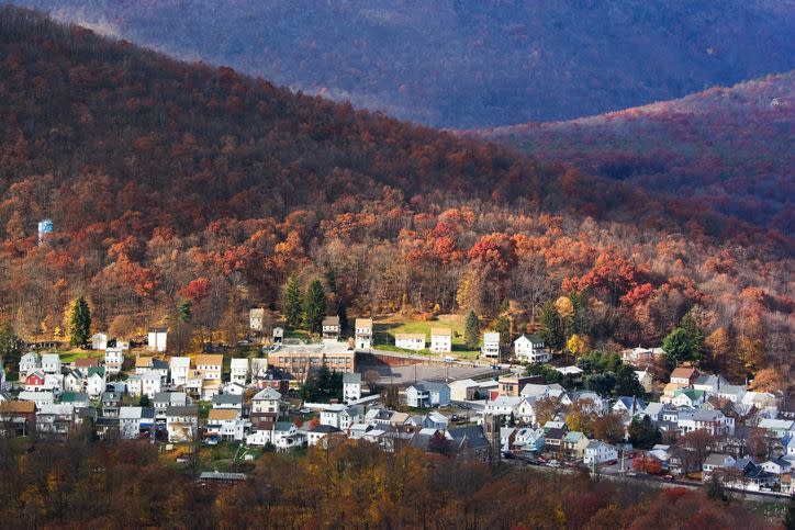 <p>This scenic little town is often called the "Switzerland of North America" due to its impressive mountainous backdrop. Here you can enjoy visually attractive views by riding the Lehigh Gorge Scenic Railway. This fancy little train takes you inside Lehigh Gorge State Park where you'll be able to see mountains that look to be ablaze with their bright fall foliage. </p>