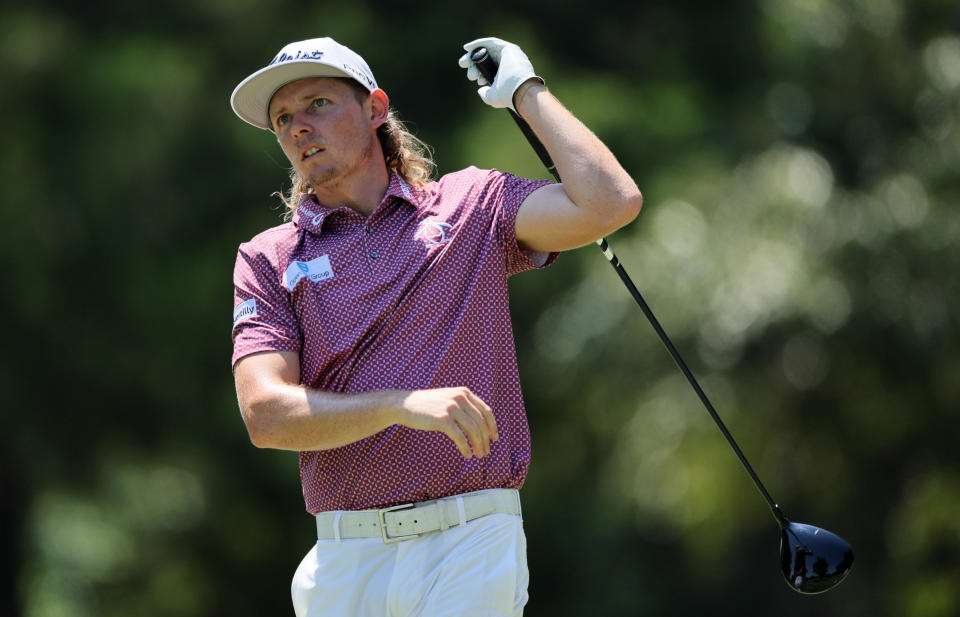 Seen here, Cameron Smith reacts to his tee shot from the seventh in the final round of the FedEx St. Jude Championship.