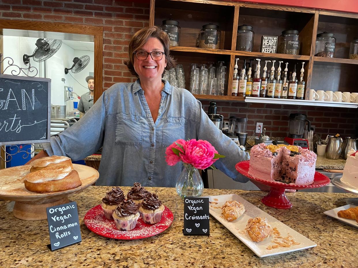 Chef Sandra Marinelli, owner of Brooklyn Organic Kitchen in Mahopac where the emphasis is on creative health supportive twists of traditiional dishes. Photographed May 2024