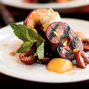 Grilled Nectarines and Plums with Vanilla Bean Syrup