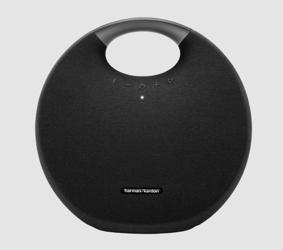 black round portable speaker