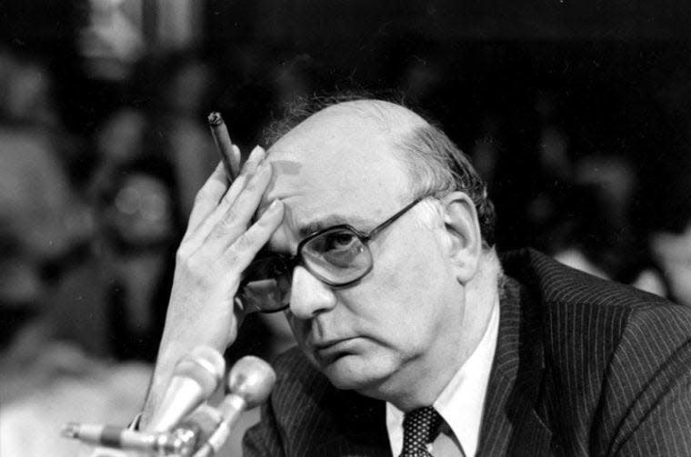 Chick Harrity | Associated Press In this 1980 photo, Federal Reserve Board Chairman Paul Volcker appears before the Senate Banking Committee in Washington, D.C.