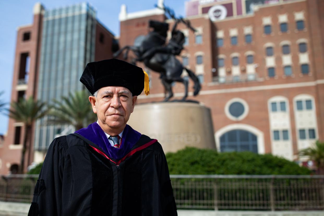 Jesus Mojica, 68, will graduate from Florida State University’s College of Law with a Master of Laws degree during the Friday evening commencement ceremony.