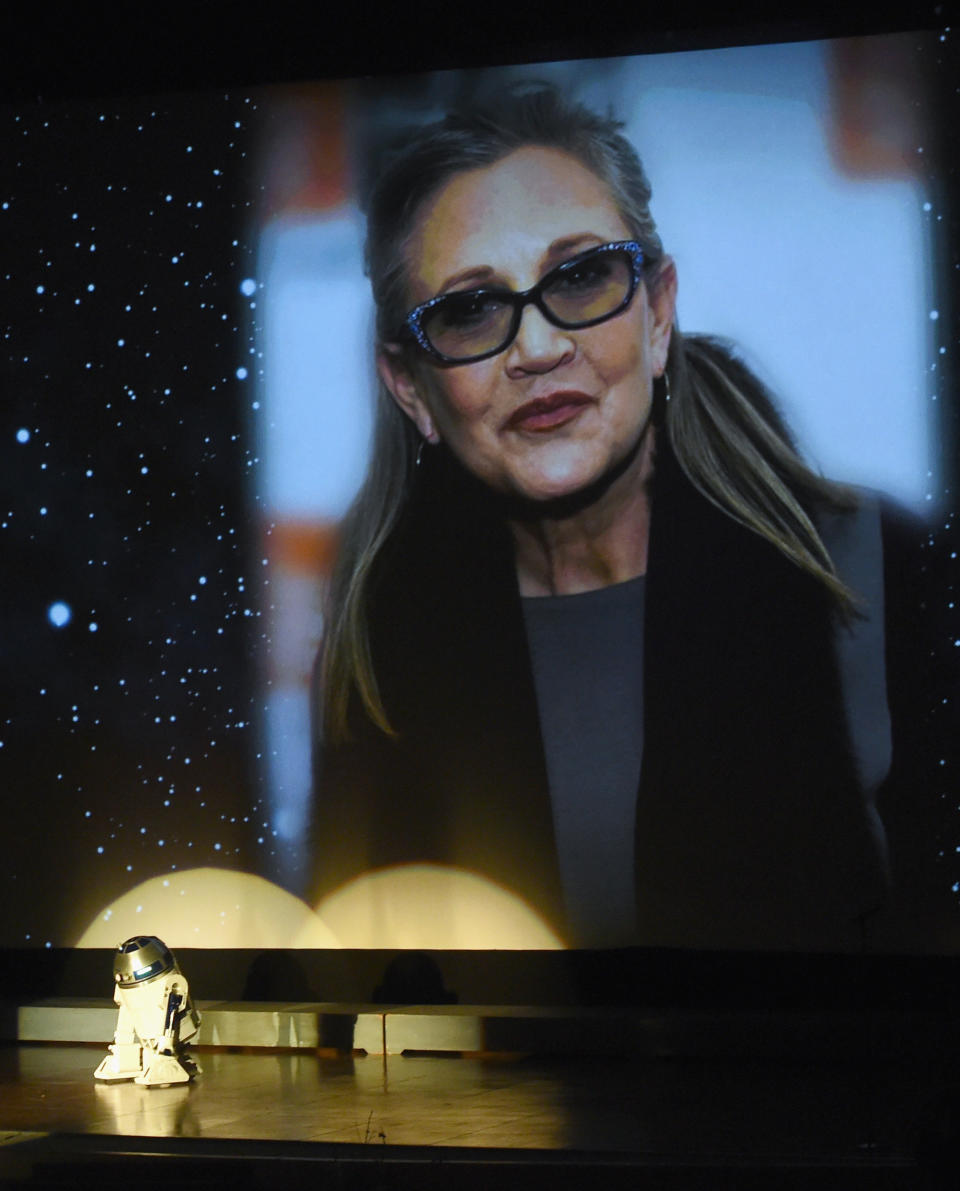 Carrie Fisher’s tribute at the Oscars. Source: Getty Images