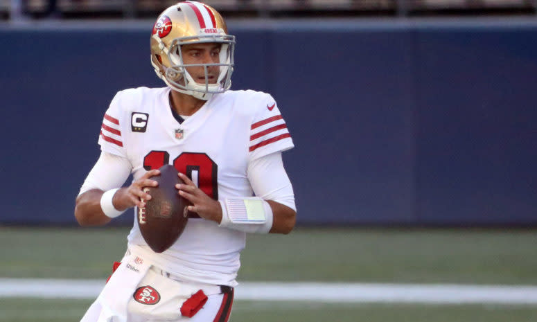 San Francisco 49ers quarterback Jimmy Garoppolo on Sunday.